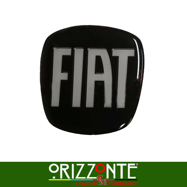 Adesivo Fregio fiat 500L 500X 500 Logo Stemma 3d Resinato Nero e