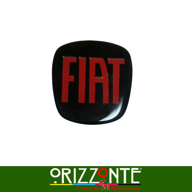 Adesivo Fregio fiat 500L 500X 500 Logo Stemma 3d Resinato Nero e Rosso R4 -  Orizzonte CM Print