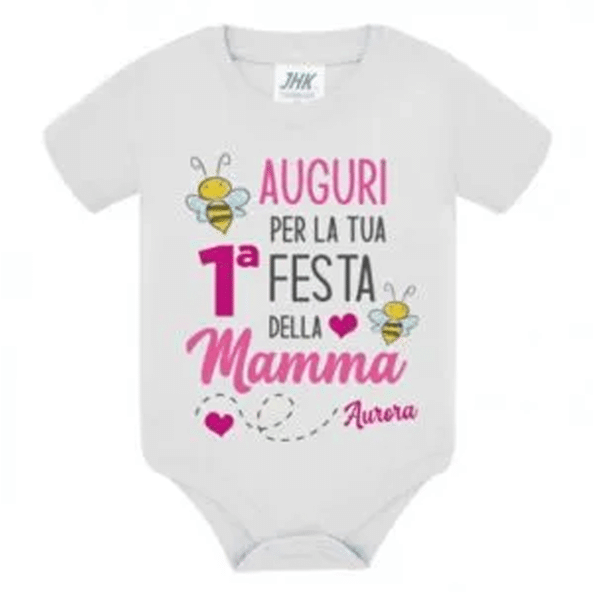 Body neonato in cotone personalizzato Prima festa della mamma