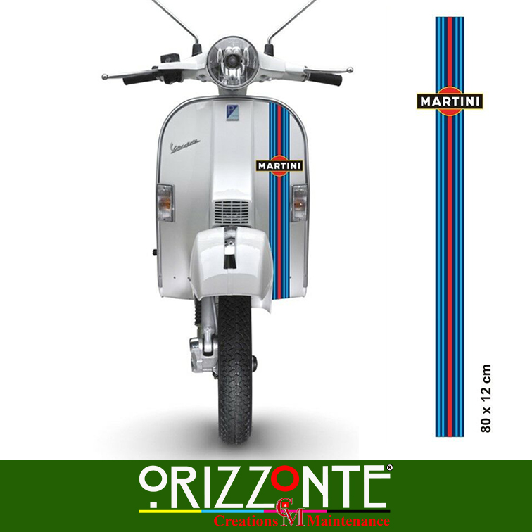 ADESIVO MARTINI Vespa scooter auto moto Striscia scudo Stickers Racing  Decal A9 - Orizzonte CM Print