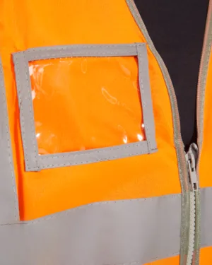 Gilet alta visibilità con zip centrale personalizzato con il tuo logo - immagine 2