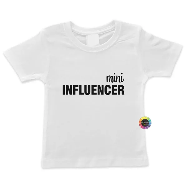 T-Shirt manica corta cotone bimbo bimba Mini Influencer mezza manica