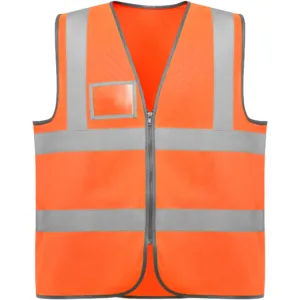 Gilet alta visibilità con zip centrale personalizzato con il tuo logo - immagine 4
