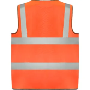 Gilet alta visibilità con zip centrale personalizzato con il tuo logo - immagine 5