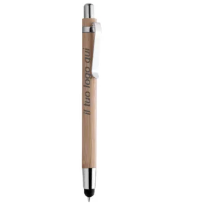 Penna a sfera Bamboo gommino touch screen gadget azienda personalizzabile