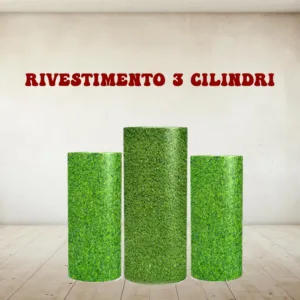Rivestimento per cilindri in polistirolo effetto prato e personalizzabile a tema