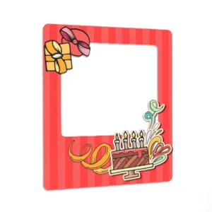 Cornice per selfie photo booth personalizzata compleanno torta regali