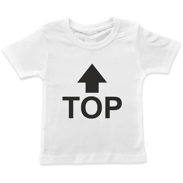 T-shirt bimbo bimba personalizzata con scritta Top e freccia