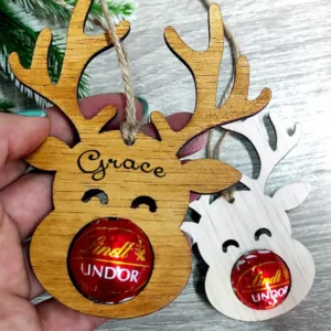 Decorazione natalizia renna porta cioccolatino per albero idea regalo - immagine 2