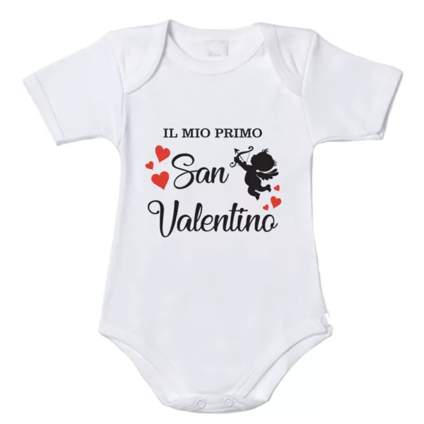 Body in cotone bimbo bimba personalizzato Il mio primo San Valentino