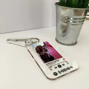 Portachiavi rettangolare con foto e brano spotify  in plexiglass personalizzato