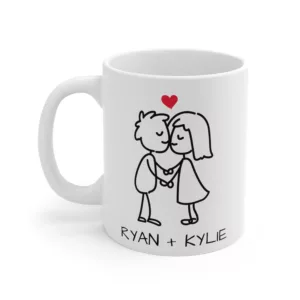 Tazza in ceramica personalizzata immagine innamorati con nomi