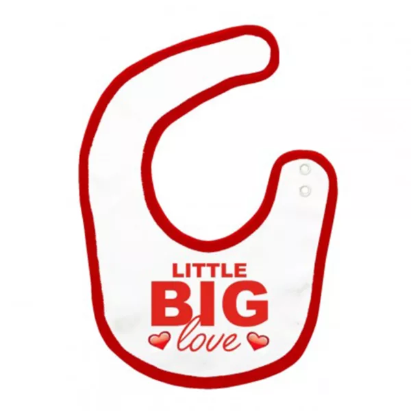 Bavaglino bimbo bimba in cotone personalizzato con frase little big love