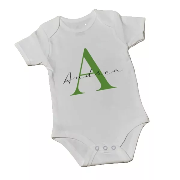 Body bimba bimbo in cotone personalizzato con iniziale e nome