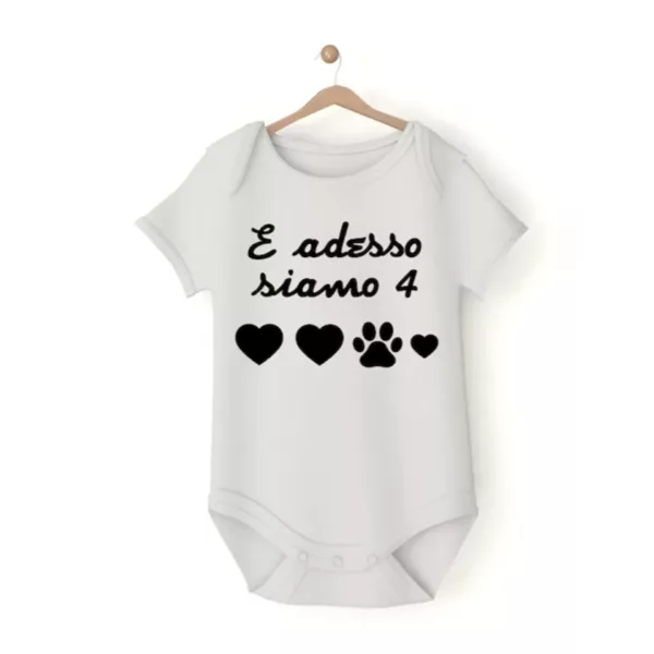 Body in cotone bimbo e bimba personalizzato con frase e adesso siamo in