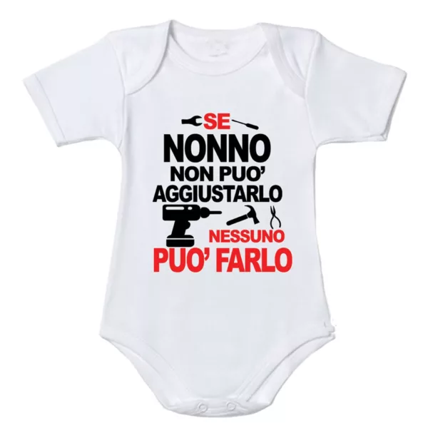 Body in cotone per bimbo e bimba personalizzato con frase se nonno non può