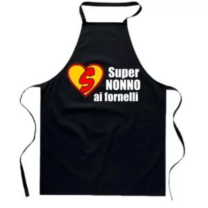Grembiule da cucina personalizzato super nonno idea regalo