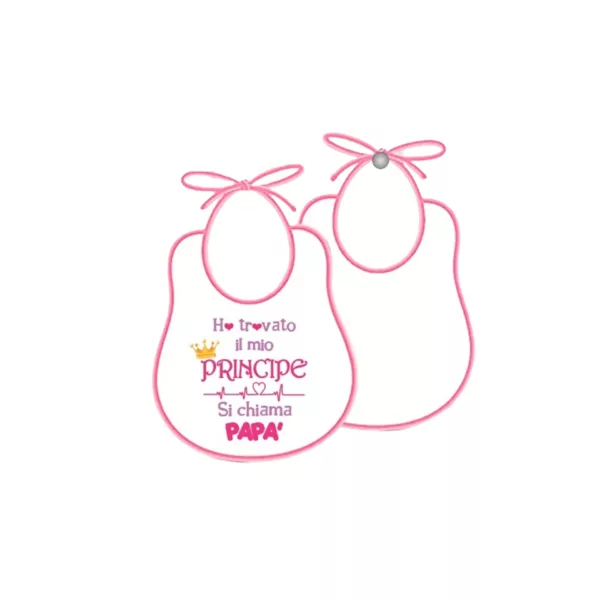 Bavaglino bimba personalizzato con frase ho trovato il mio principe idea regalo