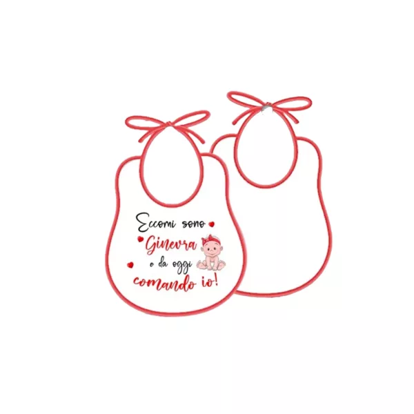 Bavaglino per bimbo e bimba personalizzato con frase e nome idea regalo
