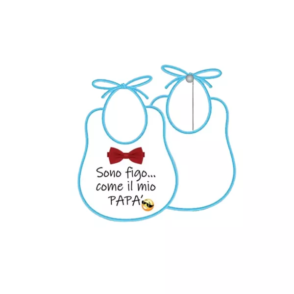 Bavaglino bimbo personalizzato con frase sono figo come il mio papà idea regalo