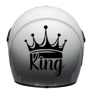 Adesivo sticker personalizzato king con corona per casco motociclista decalcomania