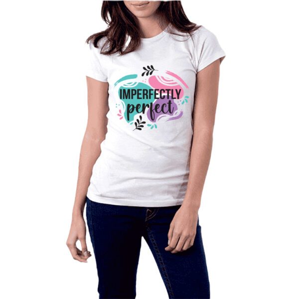T-Shirt da donna bambina in cotone manica corta personalizzata imperfectly perfect