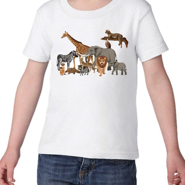 T-shirt bimbo bimba mezza manica in cotone personalizzata tema jungla