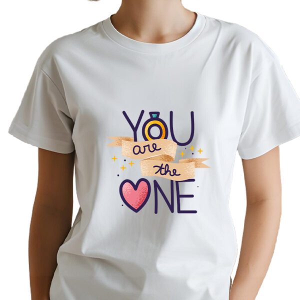 T-shirt da bambina e donna mezza manica in cotone personalizzata you are the one