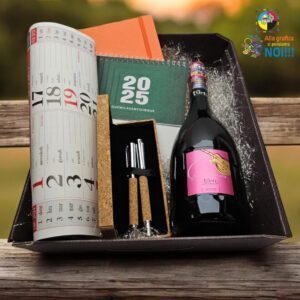 Cesto regalo aziendale personalizzabile con stampa a colori curèe