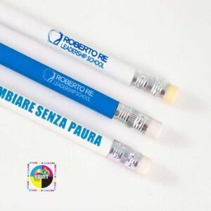 Matite con gomma personalizzabili con stampa e grafica a colore - immagine 2