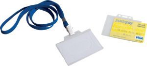 Portabadge porta tessera rigido con nastrino e clip personalizzabile