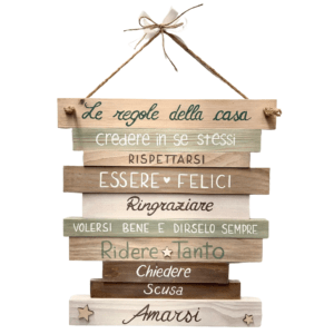 Pannello decorativo le regole della casa decorazione personalizzabile pannello con scritta in legno idea regalo quadro legno con scritta