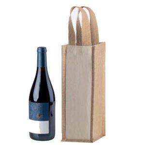Shopper portabottiglia in cotone e iuta personalizzabile con il tuo logo - immagine 2