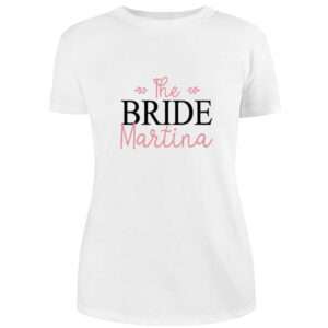 T-shirt mezza manica in cotone the bride personalizzata con nome idea regalo per sposa