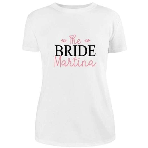 T-shirt mezza manica in cotone the bride personalizzata con nome idea regalo per sposa