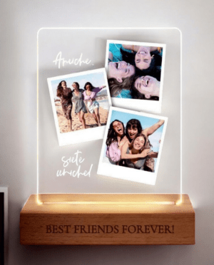 Lampada a led con targa in plex personalizzata con foto polaroid il regalo perfetto per la tua miglior amica