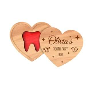 Scatola per denti da latte in legno personalizzabile con nome