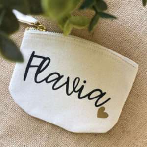 Pochette in cotone personalizzabile con nome o frase idea regalo - immagine 2
