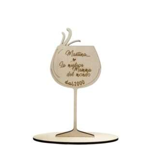 Calice in legno personalizzabile ad incisione idea regalo per occasioni speciali