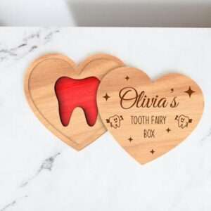 Scatola per denti da latte in legno personalizzabile con nome - immagine 2