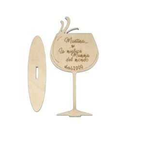 Calice in legno personalizzabile ad incisione idea regalo per occasioni speciali - immagine 2