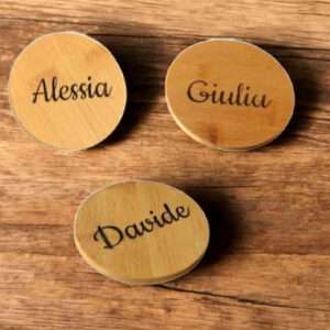 Sottobicchiere in legno personalizzabile con incisione nome e dedica - immagine 4
