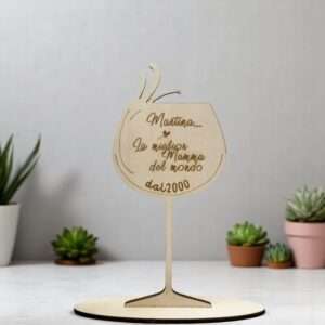 Calice in legno personalizzabile ad incisione idea regalo per occasioni speciali - immagine 3