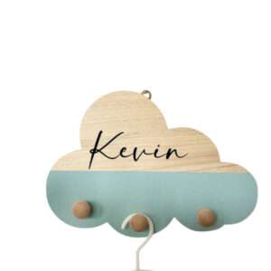 Appendiabiti forma nuvoletta in legno personalizzabile con nome idea regalo