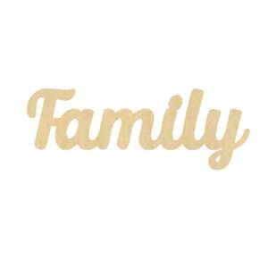Scritta family in legno arredo da parete decorazione per casa
