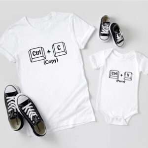 T-Shirt e body coppia padre figlio copia e incolla idea regalo divertente