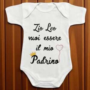 Body personalizzato vuoi essere il mio padrino idea regalo battesimo - immagine 2