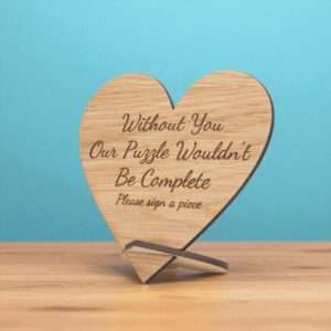 Targa in legno a forma di cuore per un matrimonio unico personalizzata con frase - immagine 2