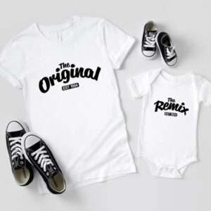T-Shirt mamma e body bimba personalizzate the original & the remix con anno