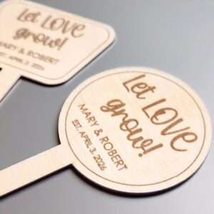 Topper in legno personalizzato per piantine idea bomboniera originale per ogni occasione - immagine 2